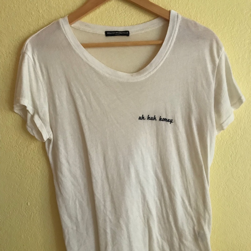 Embroidered uh huh honey Brandy Melville Tee